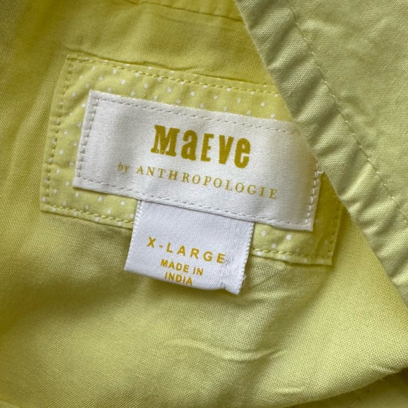 Anthropologie Maeve Yellow Puff Sleeve Pleated Mini Dress NWOT X-Large - Picture 8 of 9